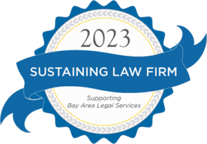 2023 Sustaining Law Firm supporting Bay Area Legal Services badge.